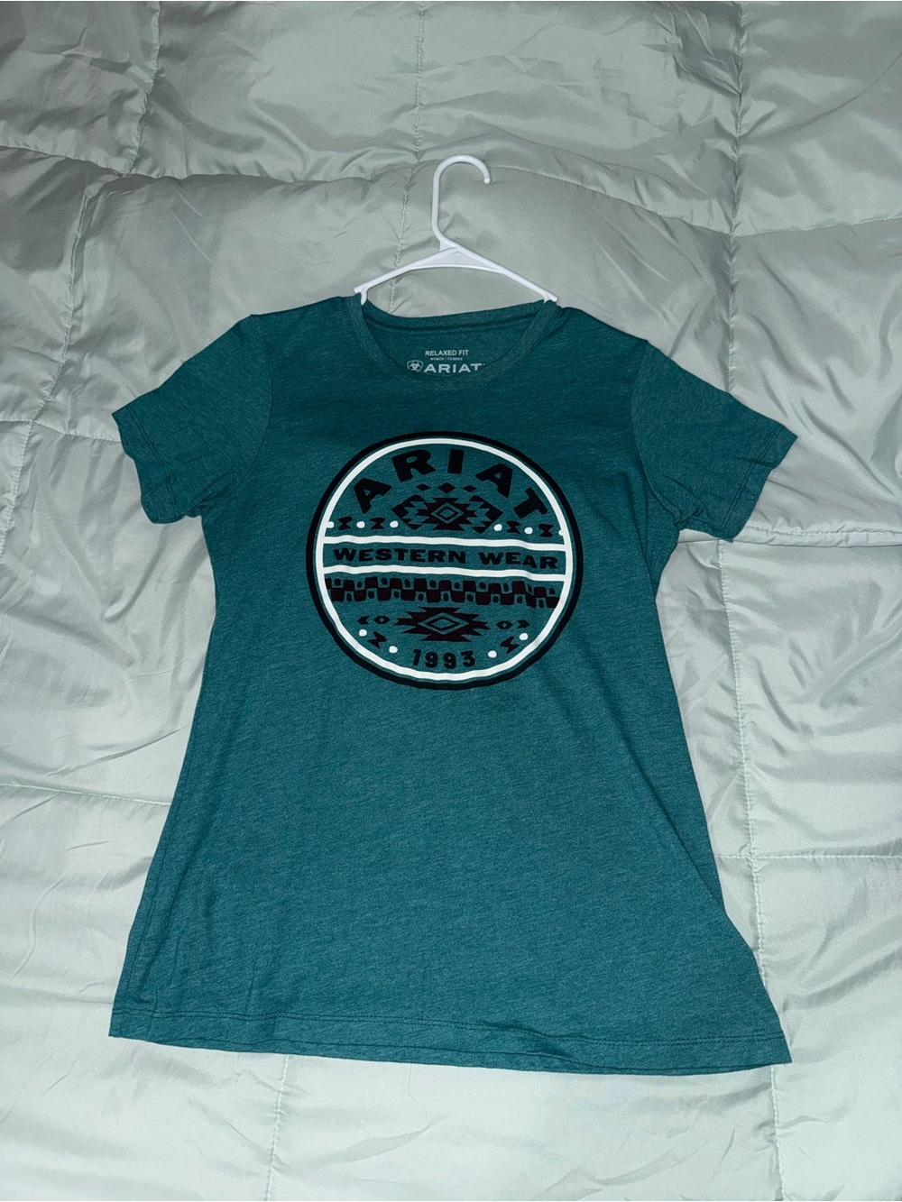 Ariat Teal Graphic Western Logo Short Sleeve Tee